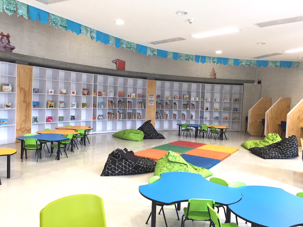Interior of public library at Uva Ilusión Verde 
