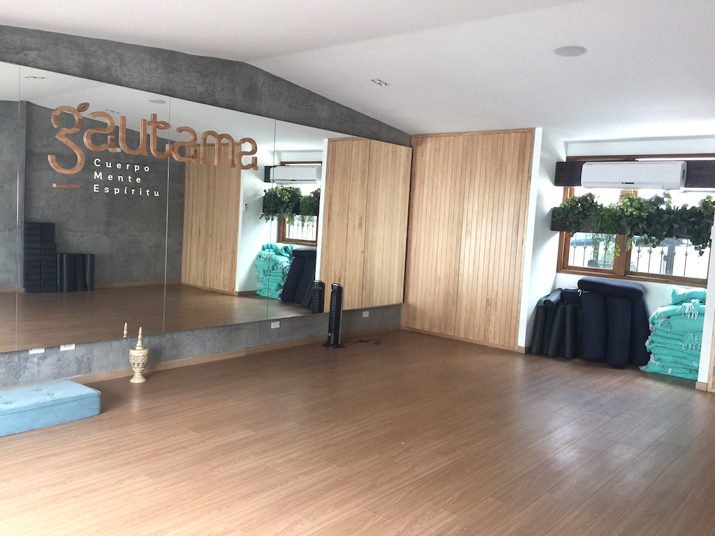 Upstairs yoga studio at Gautama