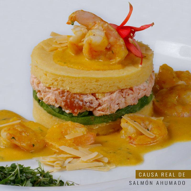 Gato's royal potato terrine with smoked salmon