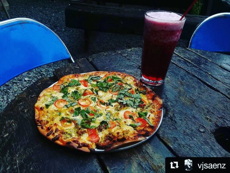 The margarita, one of six homemade pizzas available at Barrio Central
