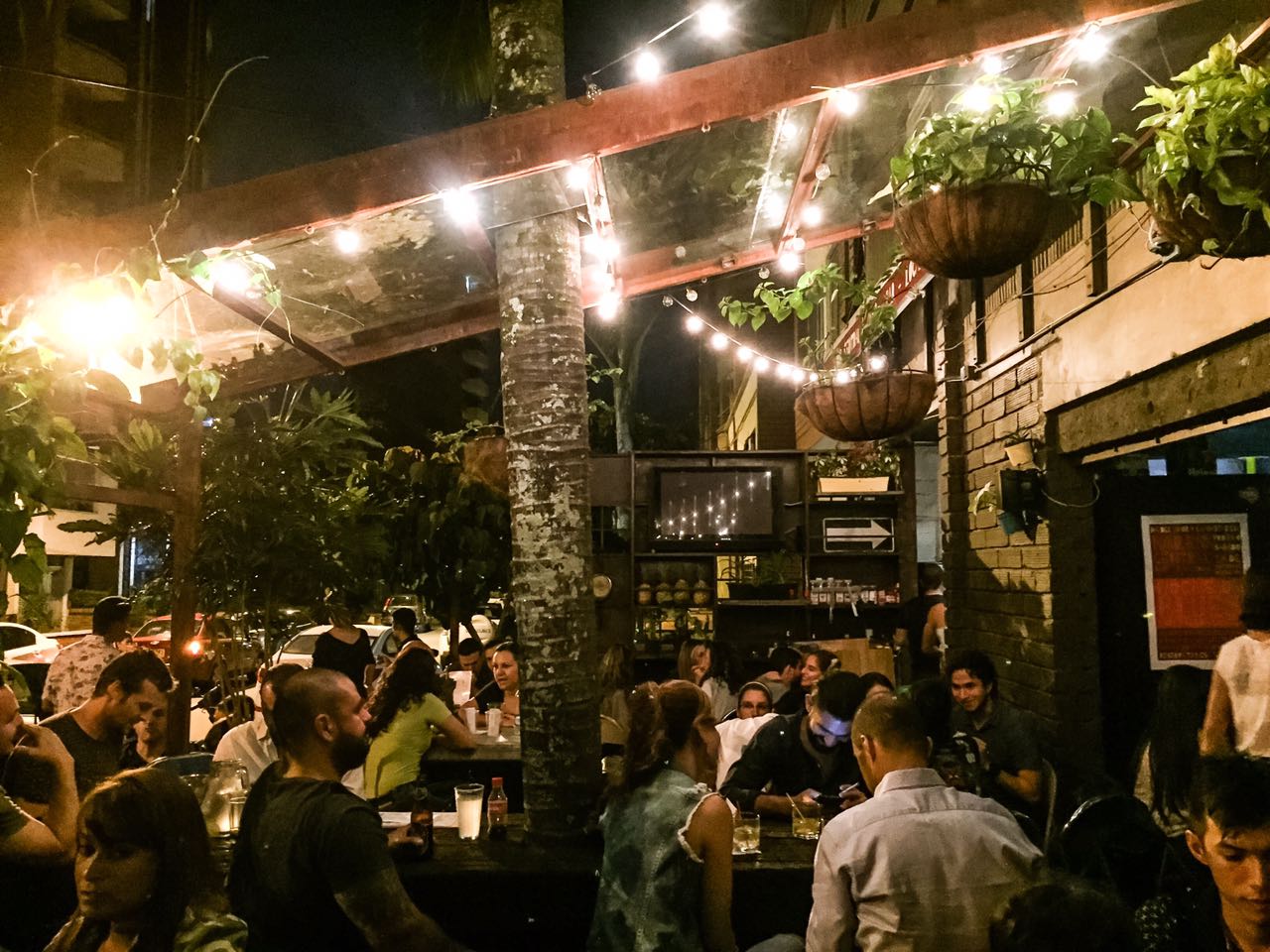 A good crowd enjoying the open-air patio at Barrio Central