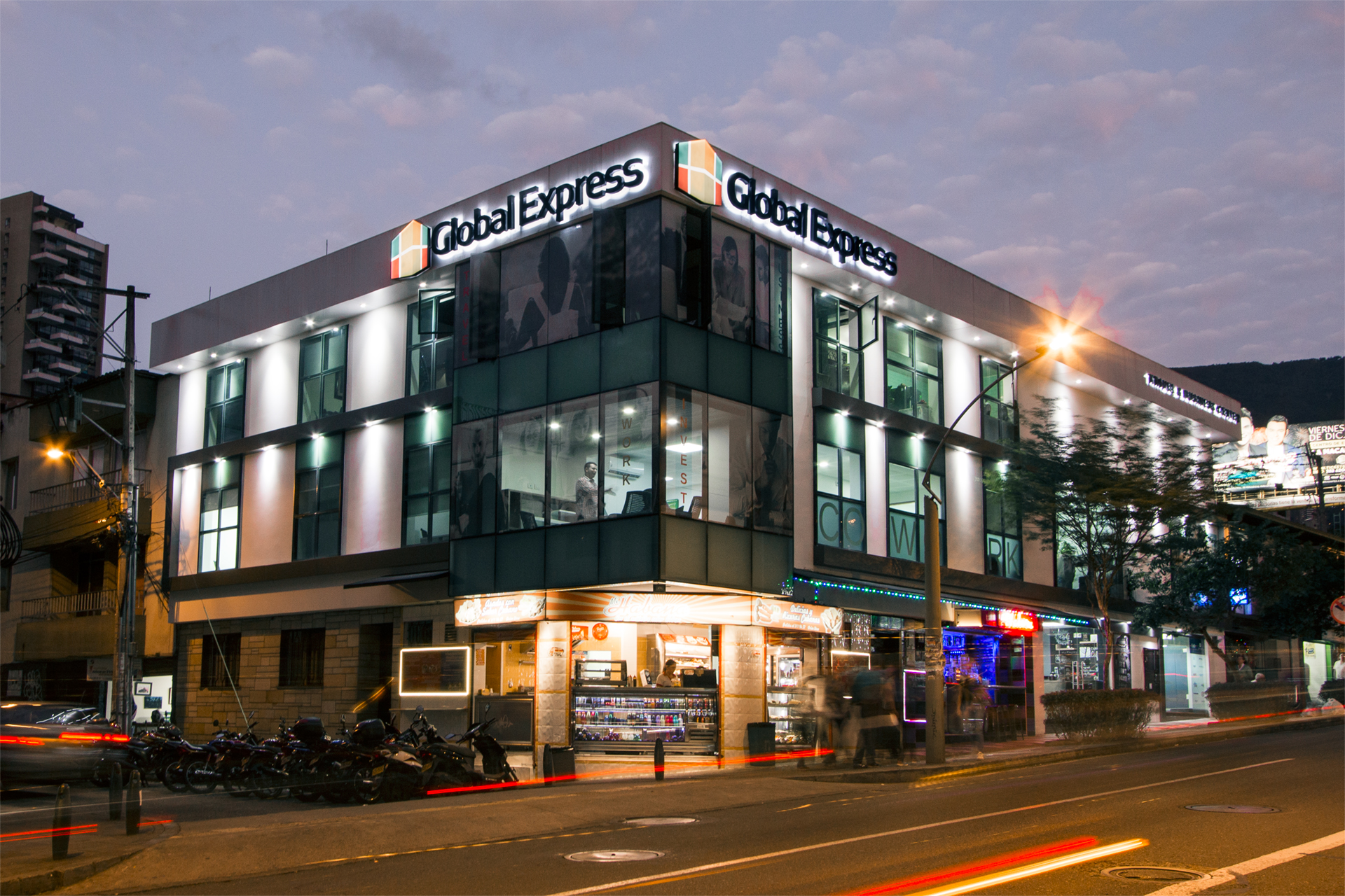 Global Express has a big corner location right on Calle 10 (photo courtesy of Global Express)