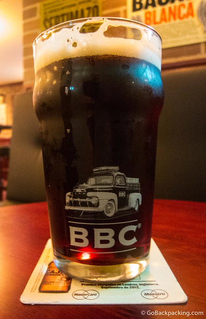 A full pint of Chapinero Porter, my favorite beer in Colombia