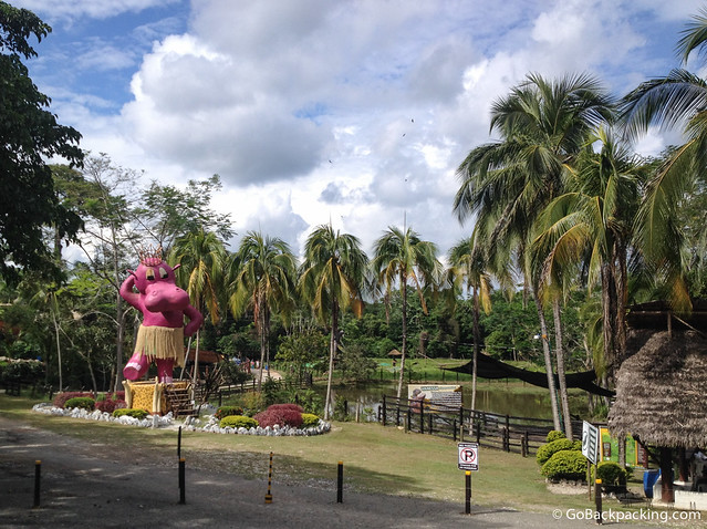 Vanessa, a human-raised hippopotamus, is the park's mascot