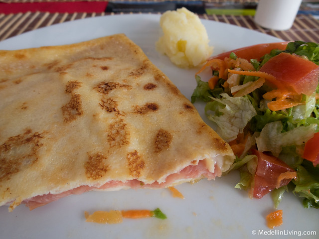 Ham and cheese crepe
