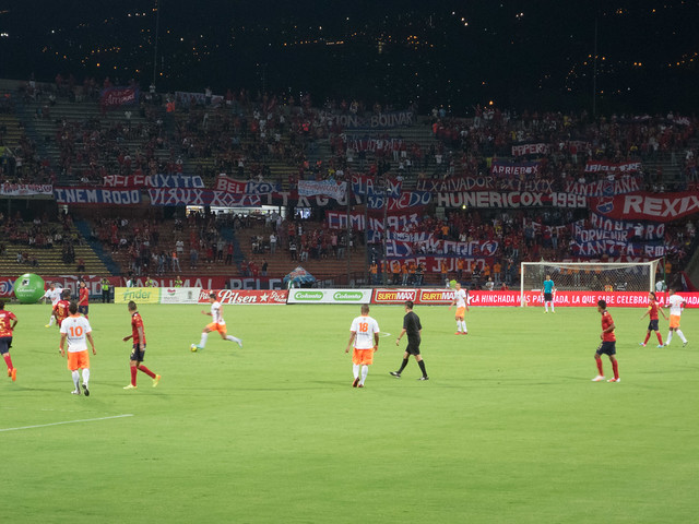 Envigado FC An Envigado FC player with the ball