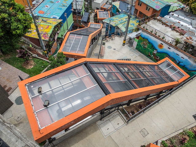 Escalators Overhead view of the escalators