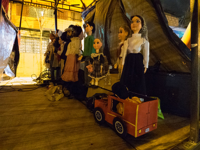 Marionettes await their show 