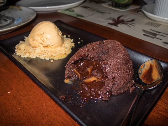 Chocolate fondant with caramel ice cream