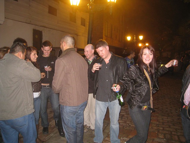 Hanging out in the street after last call, during my first night out partying in Bogota