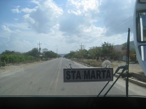 Front row seat on the bus from Barranquilla to Cartagena