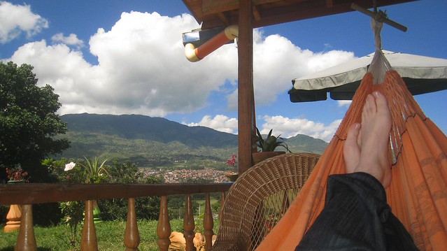 Relaxing at a finca in Copacabana