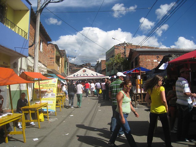 Charity block party in Medellin