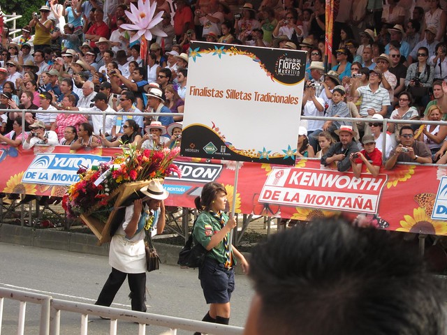 The flower displays are called silletas. The best designs are awarded prizes each year.