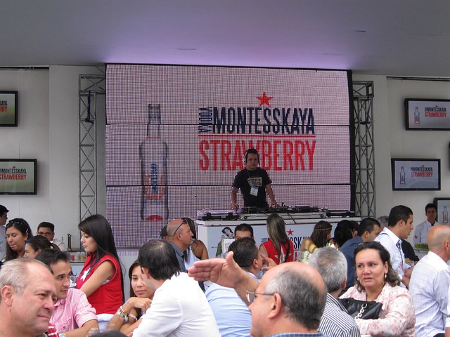 A DJ played music each afternoon in the courtyard.