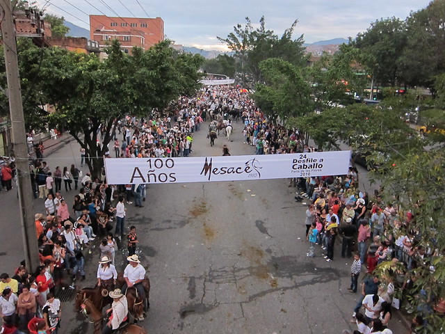The 2010 Cabalgata winded down around sunset, leaving a lot of horse crap behind for the street cleaners.