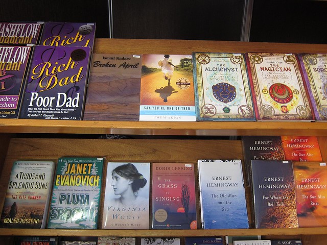 A few of the books in English that were for sale.