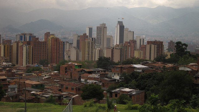 The view of downtown (centro) Medellin 