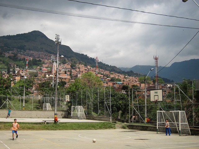 The neighborhood behind the library