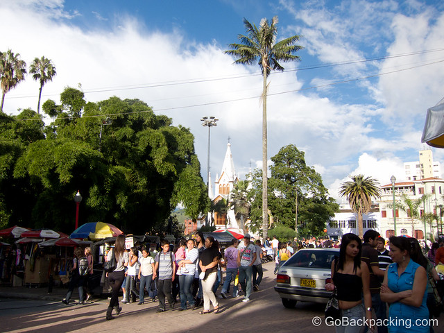 Park in downtown Manizales