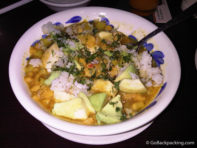 Mondongo's soup with all the sides