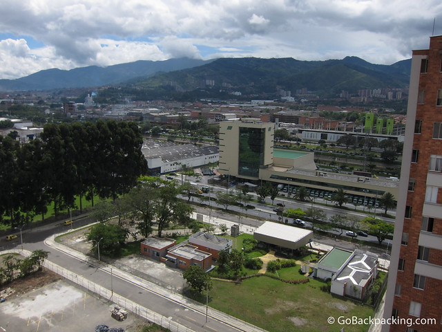 View of Medellin from bedroom window