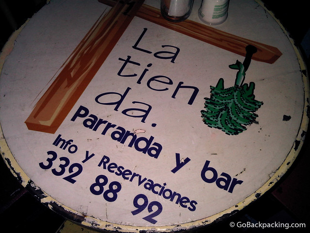 Table at La Tienda