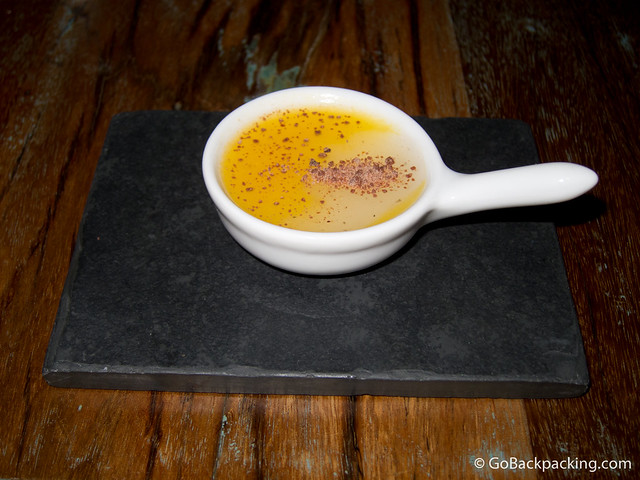 Moment 2: Shot of margherita with passion fruit and chocolate.