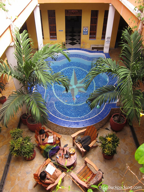 Courtyard at La Brisa Loca in Santa Marta.