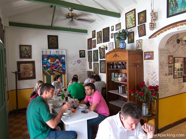 The informal dining area in the front of the restuarant