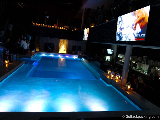 Envy's pool Candles around the pool add ambience at night