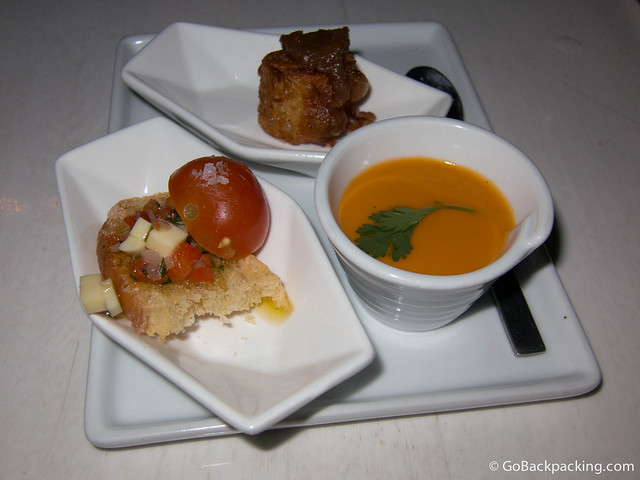 Complimentary nibbles at Carmen