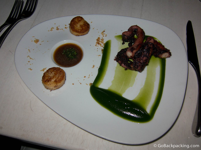 1st Course: octopus and gnocchi