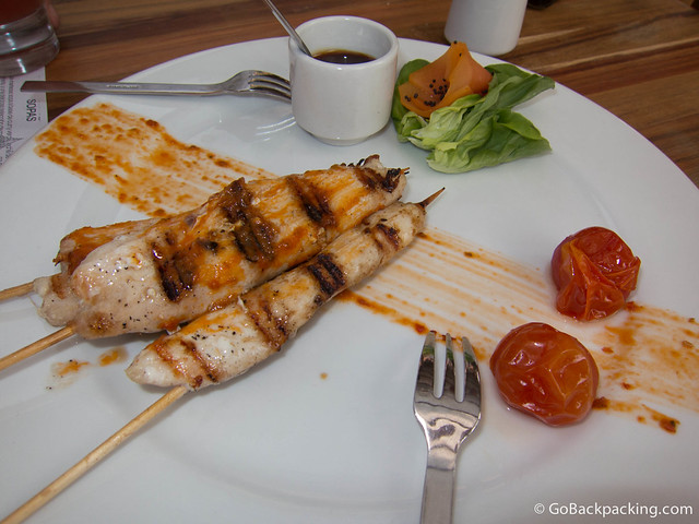 Chicken satay appetizer