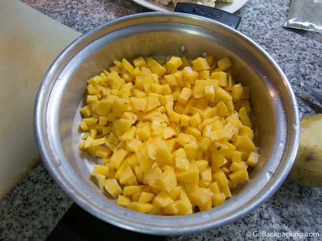 Diced potatoes