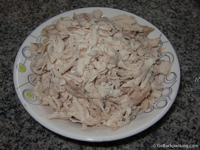 Shredded white meat chicken