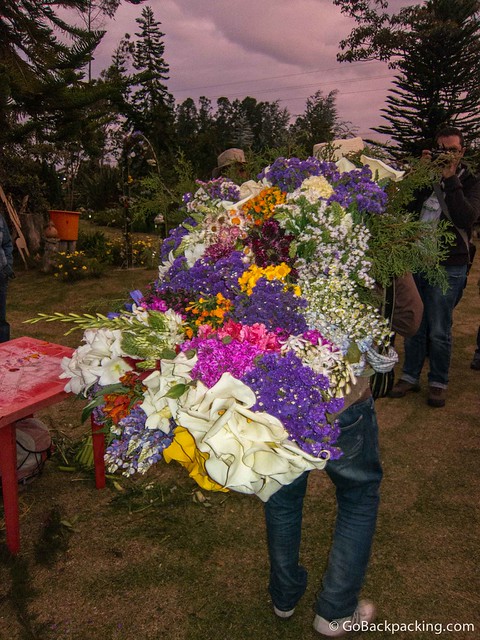 What the silleta looks like on my back 