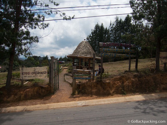 Entrance to vegetarian restaurant