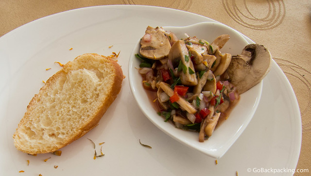 Second course: mushroom ceviche