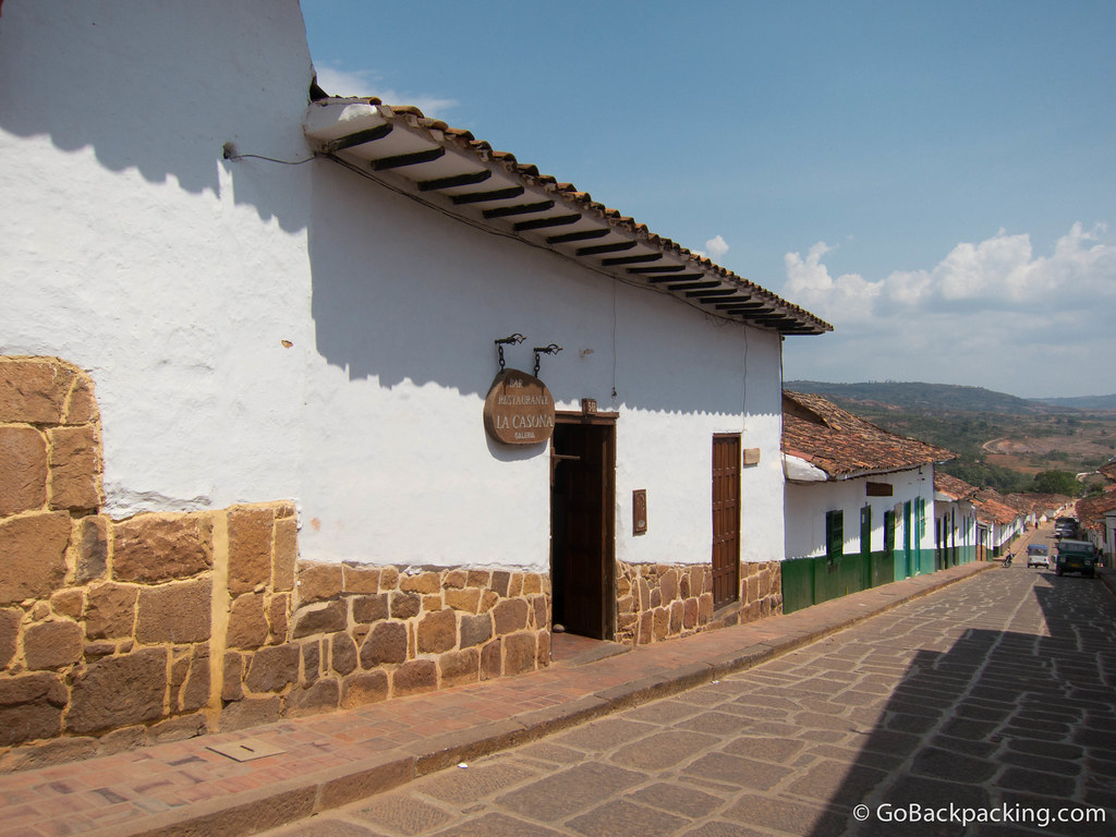 Looking down the street toward the main plaza