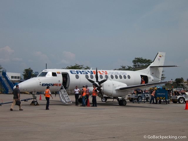 Boarding my return flight from Bucaramanga to Medellin