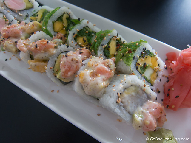 Sushi Half a Tibet roll, and half an Atacama roll