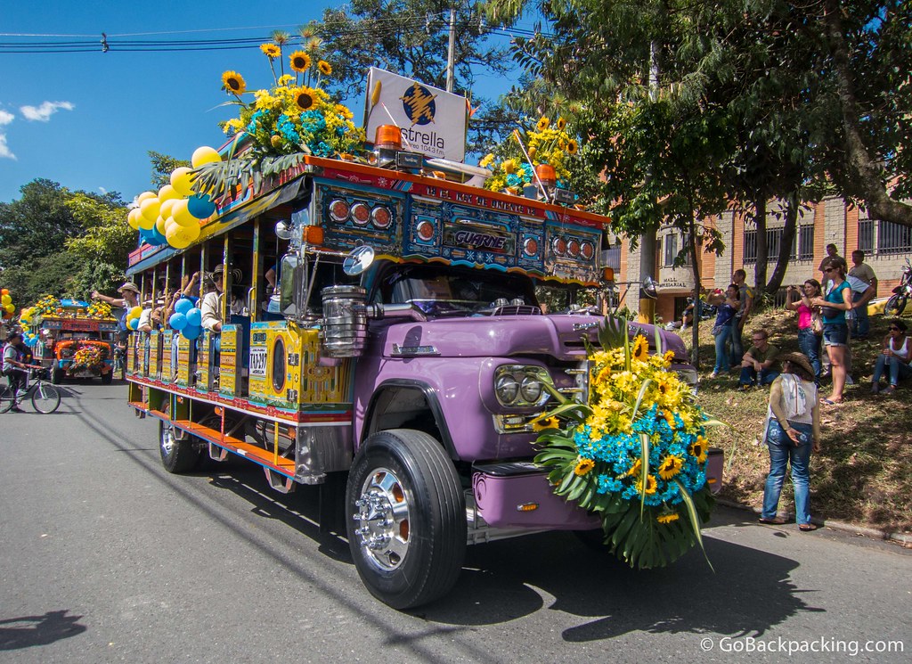 A purple chiva from Guarne, a pueblo thirty minutes outside of Medellin