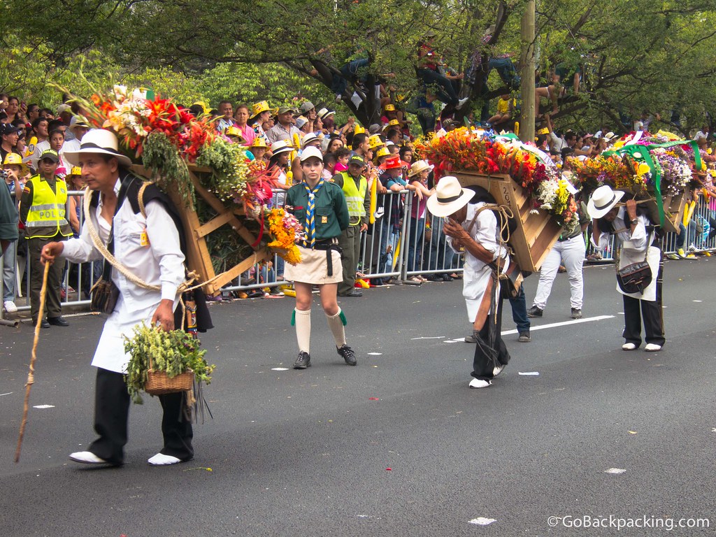 The 2nd, 3rd, and 4th place silletas in the Traditional category