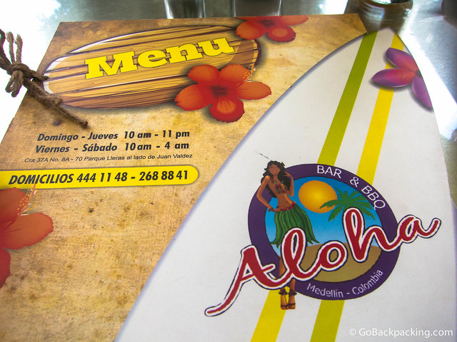 Aloha Bar & BBQ's menu