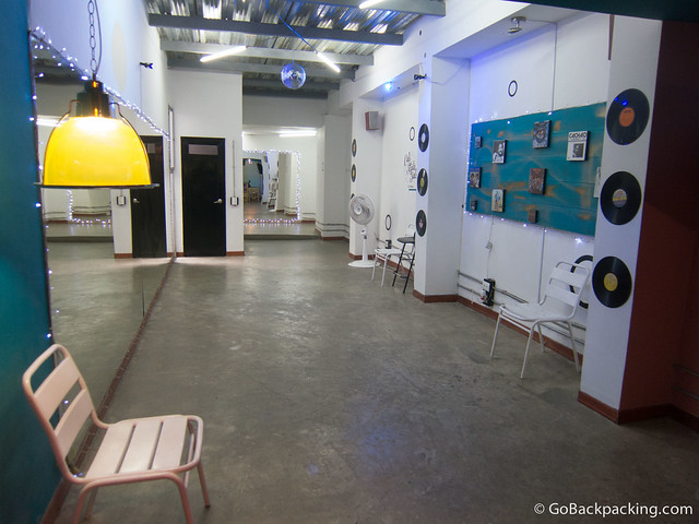 One of the two rooms where lessons are held