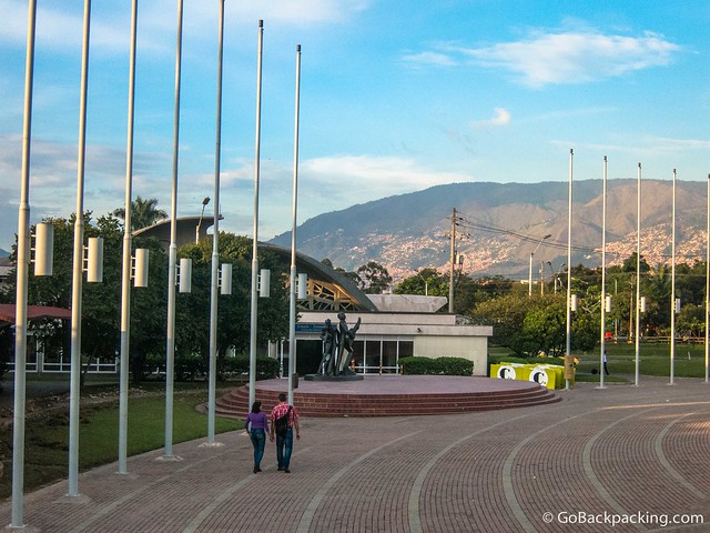 Plaza Gardel outside the entrance to the Olaya Herrera Airport