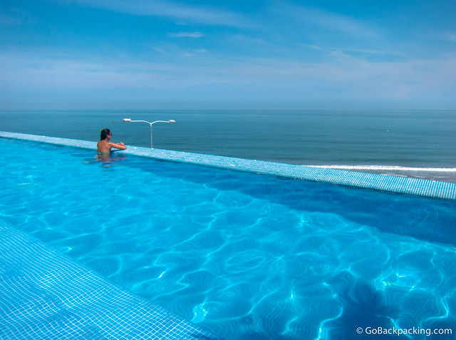 Infinity pool Enjoying our building's infinity pool