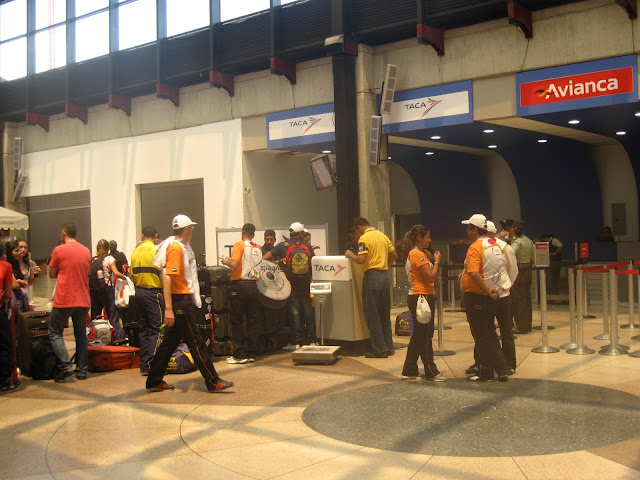 A long line will form even before the check-in desk opens. (MDE Airport)  