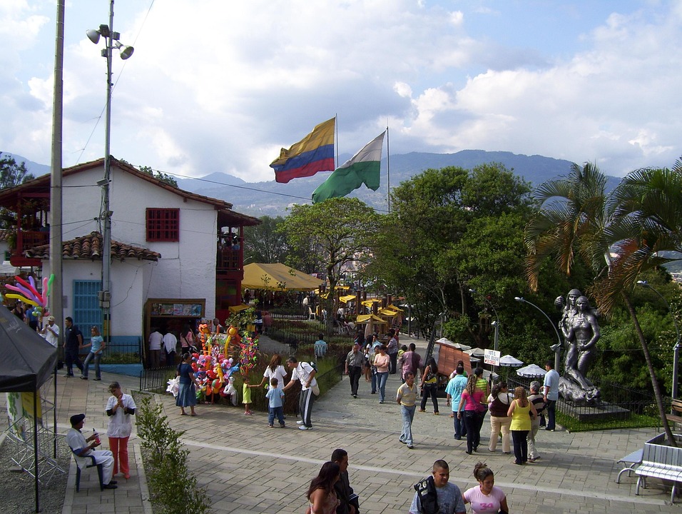 MedellÃ­n, Colombia, Pueblito Paisa, Square, People